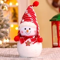 Muñeco de nieve de peluche de 35cm con gorro de rayas rojas y blancas y colgante estrella - Mediano