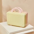 14-inch yellow hard shell cosmetic case with pink trim and top handle organizer - Yellow and Pink