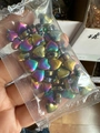 Iridescent heart-shaped glass beads in a 8mm size for DIY bracelet and necklace making - Multicolor