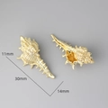 Par de colgantes de caracola bañados en oro 18k de 30mm para joyería artesanal - 3# Chapado en Oro 14K