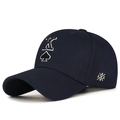Dunkelblaue Baseballkappe mit weißer K-Buchstaben- und Pik-Symbol-Stickerei - Verstellbar / Marineblau