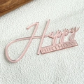 Roségold acryl Happy Birthday Tortenaufsatz perfekt für Partydekoration und Feiern. - Happy Birthday Rahmenloser Stil / 1.3mm Dicke Breite Ca. 9CM / Roségold