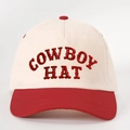 Gorra de béisbol ajustable bicolor con bordado COWBOY HAT en beige y rojo - Talla única / Beige y Rojo