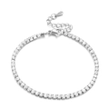 Bracelet tennis classique en argent avec zircons brillants et fermoir mousqueton réglable - Bracelet Couleur Acier (KB154271-Z)