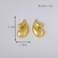 Boucles d'oreilles double goutte en laiton plaqué or 18K, taille 3,4 cm et poids 13 g - Style A Or