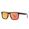 Gafas de sol TR clásicas con montura cuadrada negra y lentes de espejo color naranja - Montura Negro Mate Lentes Espejo Rojo