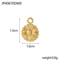 Detailed view of 1.3cm gold plated daisy flower pendant with dimension measurements - Golden Daisy