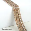 Feldspar natural stone cube beads 2x4mm strand for DIY jewelry making accessories - 2x4mm Spacer Beads (Approx. 150 Beads/Strand) / Regular Stone