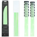 Fluorescent green tinsel hair extensions with 6 clips in a black star pattern gift box - 12 Pieces / Fluorescent Green (12-Piece Set)