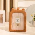 Cadre photo nordique 7 pouces style bois avec oreilles d'ours pour enfant - Couronne en bois brun / 7"