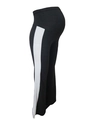 Pantaloni premaman a campana grigio scuro con strisce bianche e supporto per pancia - XL / Grigio Scuro + Bianco