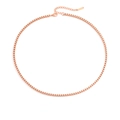Collier chaîne vénitienne minimaliste en or rose avec fermoir mousqueton - 3mm-42+5cm / Or rose