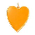Orange enamel heart charm pendant with gold plating for handmade jewelry making - Fluorescent Orange Heart Style (K06 Heart Fluorescent Orange)