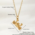 Golden crab pendant necklace in stainless steel with 3-layer plating and adjustable chain - Necklace (Chain And Pendant Included) / Gold Crab (NAB03-8)