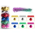 Assorted multicolor shiny Christmas ball ornaments set in transparent tube packaging - Multicolor
