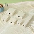 Set of 6 creamy white sliding drawer jewelry boxes in various square and rectangular sizes - Off White
