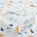 Soft 6-layer cotton gauze baby towel with cute colorful dinosaur cartoon patterns - 4-Layer 70*90cm / Straight Edge-Little Dinosaur