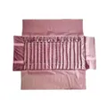 Pink velvet jewelry roll organizer with 20 necklace slots and secure metal buckle - Pink Embroidery 16 Necklace Slots