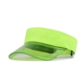 Close-up of fluorescent green sun visor with semi-transparent brim and fabric headband - Head Circumference 55-60cm / Transparent Fluorescent Green