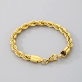 Minimalist golden rope chain bracelet with high-polish finish and lobster clasp closure - Rope Chain 6mm