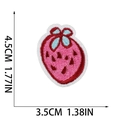 Detailed strawberry fruit patch embroidery with size dimensions 4.5cm x 3.5cm - Strawberry w/ Bow (W25SG-058-40)