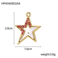 Detailed dimensions of gold star pendant with pink zircon, 2.0cm height and 1.6cm width - HP43458D2A4-Pink Rhinestone Star