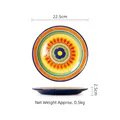 9-inch colorful bohemian ceramic steak plate with blue floral pattern and 22.5cm diameter - Latin Style (8.8 Inch)