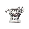 Silver alloy cocktail glass charm with lemon slice for DIY bracelet and necklace - Drink Juice Cup 14x12mm