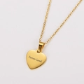 Collana con ciondolo a cuore in acciaio inossidabile placcato oro 18k inciso Forever Loved - Colore Oro (Inciso Forever Loved)