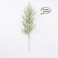 Artificial cypress branch with green flocked powder finish for DIY Christmas decor - Green-Powdered