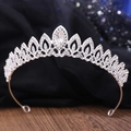 Exquisite silver bridal crown with sparkling rhinestones for weddings and parties - Silver With White Rhinestones (H1177)