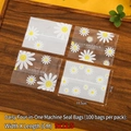 Daisy pattern frosted mooncake packaging bags 9x11.5cm 100pcs for small pastry - 9*11.5cm Little Daisy (100 Pcs/Pack)