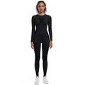 Detail of professional black seamless high-elasticity yoga set with functional textures - S / Solid Black