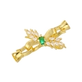 Detalle del cierre de lazo en oro de 18K con circón verde y gemas de marquesa blancas - Oro con Circón Verde (VK215)