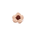 Handmade crochet puff flower hair clip in beige cotton yarn with a brown center - Single Flower Clip / Coffee Hair Clip