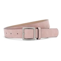Rosabeiger Gürtel aus PU-Wildlederimitat mit minimalistischer silberner quadratischer Schnalle - Rosa