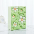 Light green gift bag with 3D white daisy floral pattern and Little Lucky logo - Green Inflated Style (3) / Small (1pc)