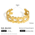 18K gold plated stainless steel hollow bow-knot bangle bracelet with 25mm width - Bowknot Hollow Design (NB-B6283)