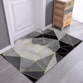 Minimalist geometric triangle door mat with black, white, and grey pattern for home - Pattern 08