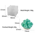 Macro view of tulip flower silicone mold with finished wax candle dimensions and weights - Tulip Bouquet Mold (FM0679) / White