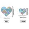 Size specifications for rainbow prism heart window clings in small and large dimensions - Heart Set-10Pcs