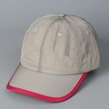Detail of light gray quick-dry baseball cap with pink piping and embroidered eyelets - M (56-58cm) / Light Gray With Pink Piping