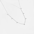 Elegant 925 sterling silver necklace with sparkling round zircon pendants on a fine chain - 925 Silver / 7-Pendant Platinum Style (MMN045-1)