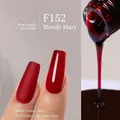Plant-based gel nail polish in F152 Bloody Mary with matte and glossy finish - F152 Bloody Mary