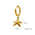 14K gold plated stainless steel starfish drop earring measuring 12mm by 14mm - E6 Mini Sea Star