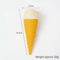 Giocattolo realistico con cono gelato artificiale bianco crema e giallo, 14,5 cm - Cono gelato alla crema / Crema