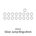 8mm zilveren open buigringen voor het maken van sieraden en DIY-projecten, 25 stuks - Zilveren 8mm Open Buigringen - 25st