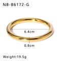 Detailansicht des 18k vergoldeten Armreifs mit 6,4 cm Durchmesser und 0,8 cm Breite - Gold-8mm Stil (NB-B6172-G-8mm)