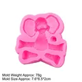 Pink silicone elephant fondant mold for cake decorating, forest animal theme, 78g weight - Elephant / Pink