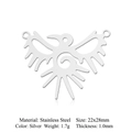 Silver flying bird pendant in stainless steel for DIY jewelry, 22x28mm animal charm - Abstract Bird-Silver (LA929)